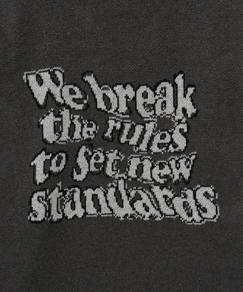 STANDARDERROR 87-Stan191 Art Lettering Oversized Jacquard Knit Charcoal