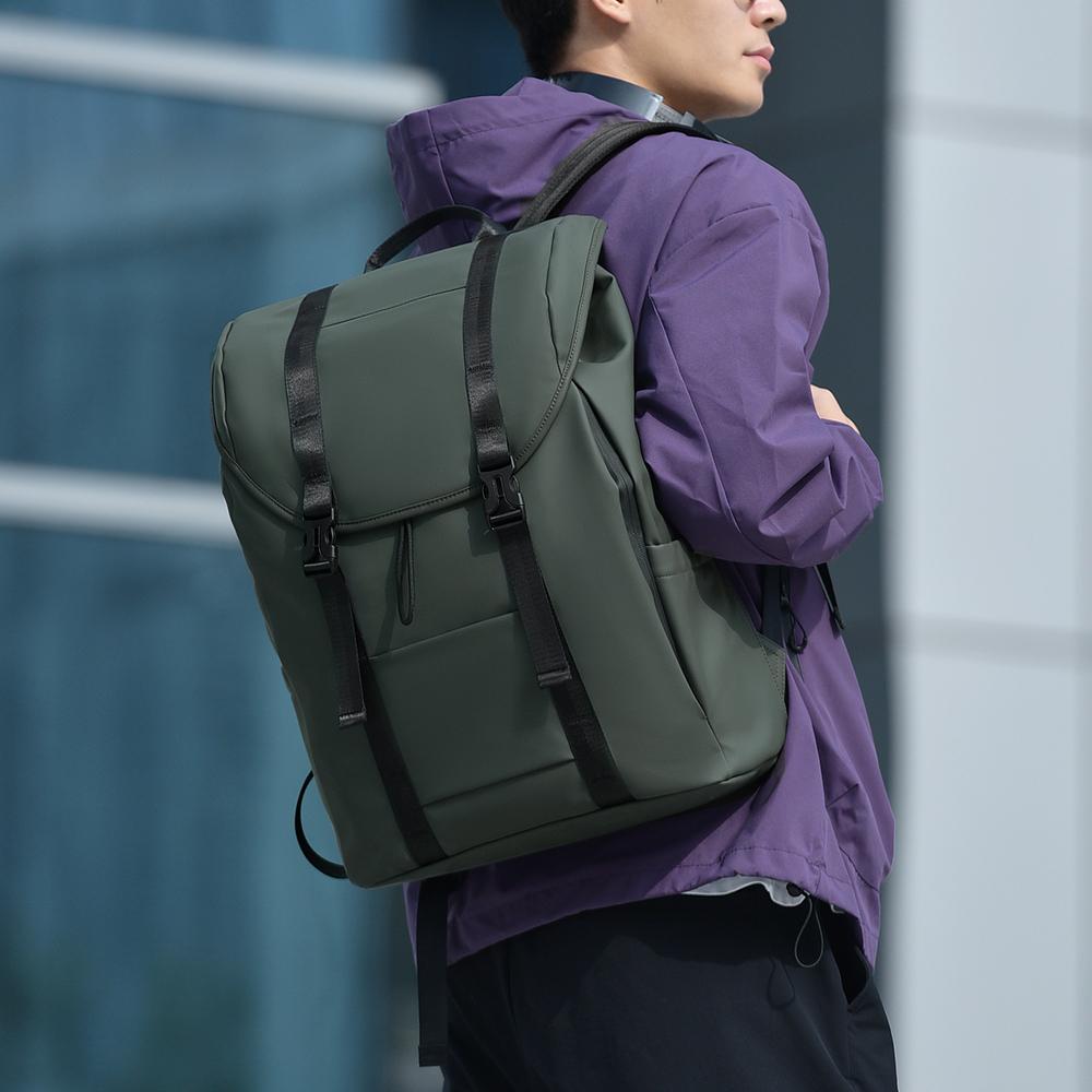 Backpack Men's Solid Color Travel Bag Large Capacity Business Bag