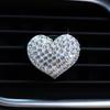 2Pcs/Set Heart-Shaped Car Air Outlet Perfume Clip Rhinestone Car Air Conditioning Air Outlet Perfume Decoration Clip Car Auto Ac