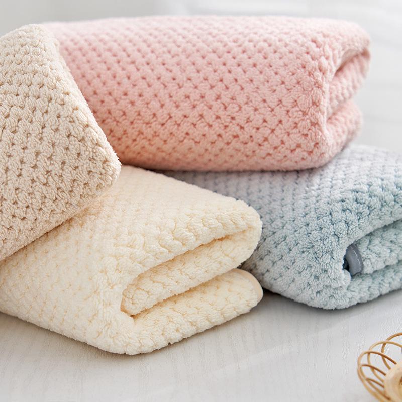 Thickened Soft Plaid Coral Fleece Household Towel