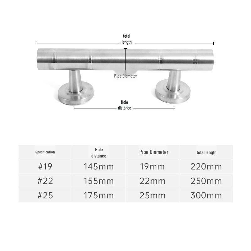 

Thickened Stainless Steel Anti-Theft Pull Handle for Glass Shower and Bathroom Doors 19*220 mm Steel Handle