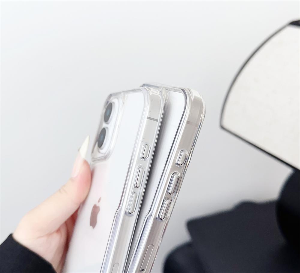 Shockproof Clear Case For iPhone 14 15 16 13 12 11 Pro Max Silicon For iPhone 15 14 Plus Back Transparent Protection Black Cover