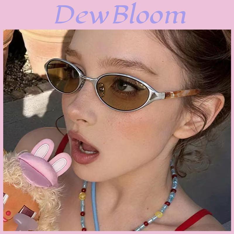 Uv400 Oval Sunglasses For Women With Metal Frame And Brown Lenses For Travel Parties