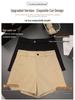 Women's High-Waist Khaki A-Line Shorts - Slim, Petite, Versatile Summer Wear