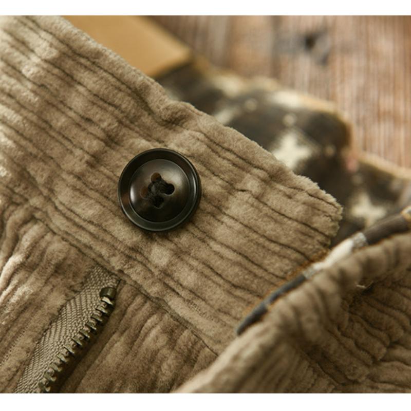 Japanese Style Cargo Pants Autumn and Winter Fashion New Men's Pants Mid-waist Cotton Corduroy Baggy Pants Casual Men Trousers