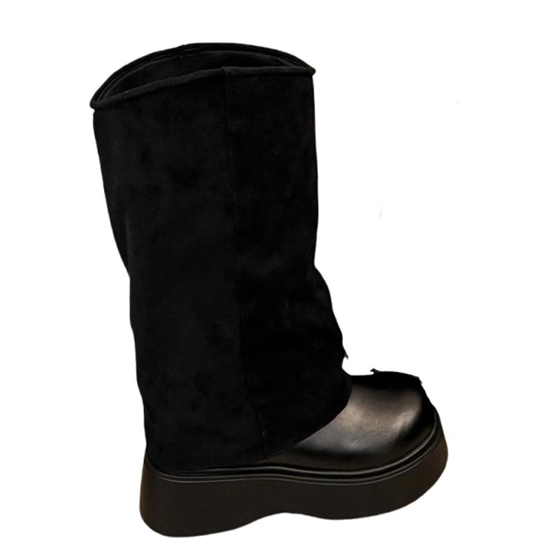 Fashion Women Platform Ankle Boots Flats Fashion Designer Shoes Dress Winter Woman Boots 2025 Brand Casual Goth Warm Chelsea Botas Mujer