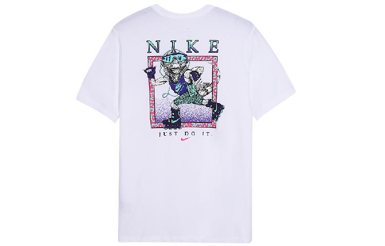 Nike T Shirts Men's White Crew Neck Moderate Straight Fit DD1285-100