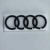 ABS Bright Black Silver Car Hood Front Grill Emblem Rear Trunk Badge Sticker for A R8 4Ring logo V10 Replacement Accessories