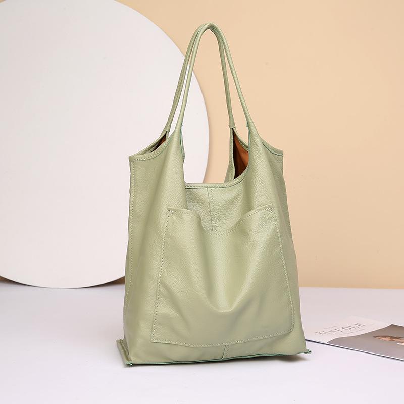 Leisure Large-capacity Tote Bag, Fashionable Cowhide Shopping Bag, Crossbody Bag for The Arm, Women's Bag