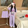 Girls' Cartoon Pajama Set - Short Sleeve, Long Pants, 3-Piece Summer Sleepwear for Kids
