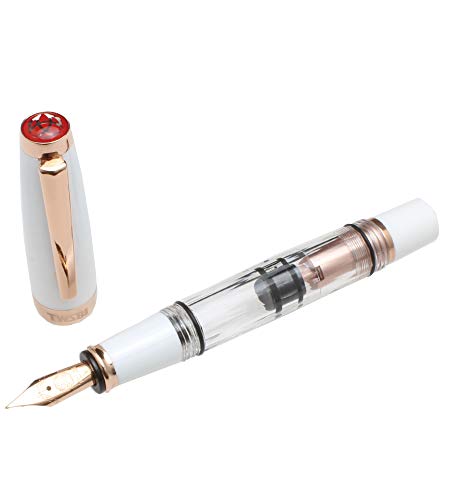Twisby Diamond Mini Fountain Pen in White Rose Gold 2