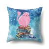Polyester Pillowcase Cartoon Printed Animal Peach Leather Velvet Pillowcase Waist Cover Car Waist Cushion Cover