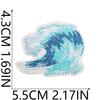 Blue Theme Embroidery Cloth Sticker, Surf Girl Patch Sticker, Wave Hermit Crab Computer Embroidery Label, Shell Chapter Sticker