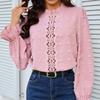 Blouse d'été pour femmes Bordure en dentelle Transparente Volantée Manches lanternes Manches longues Haut