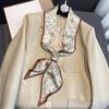 Design Print Skinny Scarf Plaid Horse Hairband Scarves Women Narrow Silk Scarfs Bag Ribbons Luxury  Wrist Towel Foulard