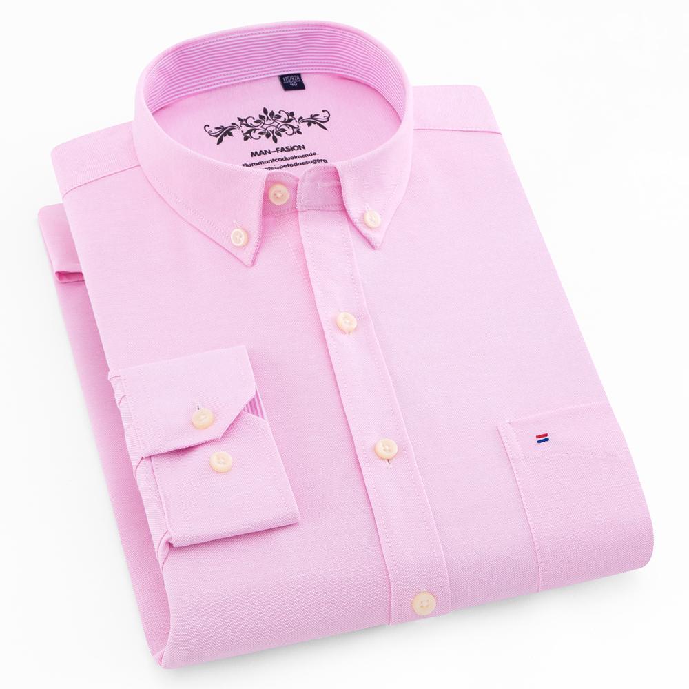 Men‘s Fashionable Cotton Blend Long Sleeve Oxford Shirt - Premium Quality Breathable, Button Up Design - Ideal for Business & Formal Events