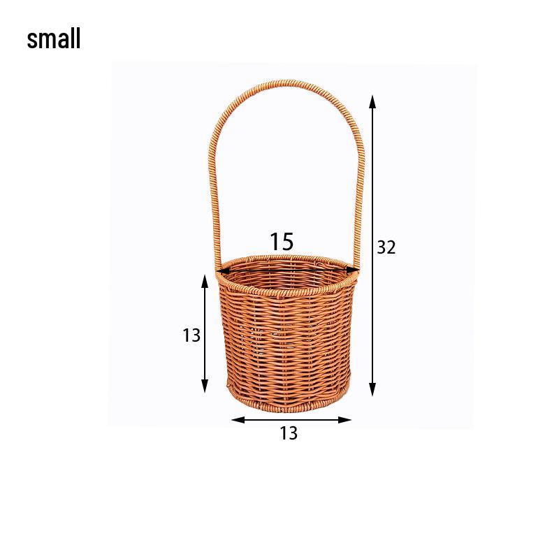 Handmade Rattan-Style Woven Flower Basket for DIY Arrangements and Party Favors