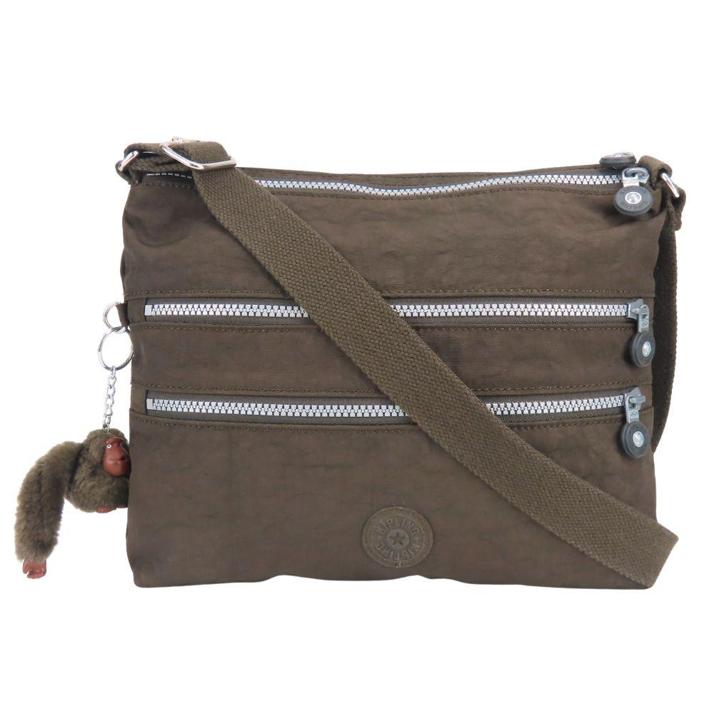Used Kipling Shoulder Bag K13335-740 Nylon Dark brown Gorilla Charm
