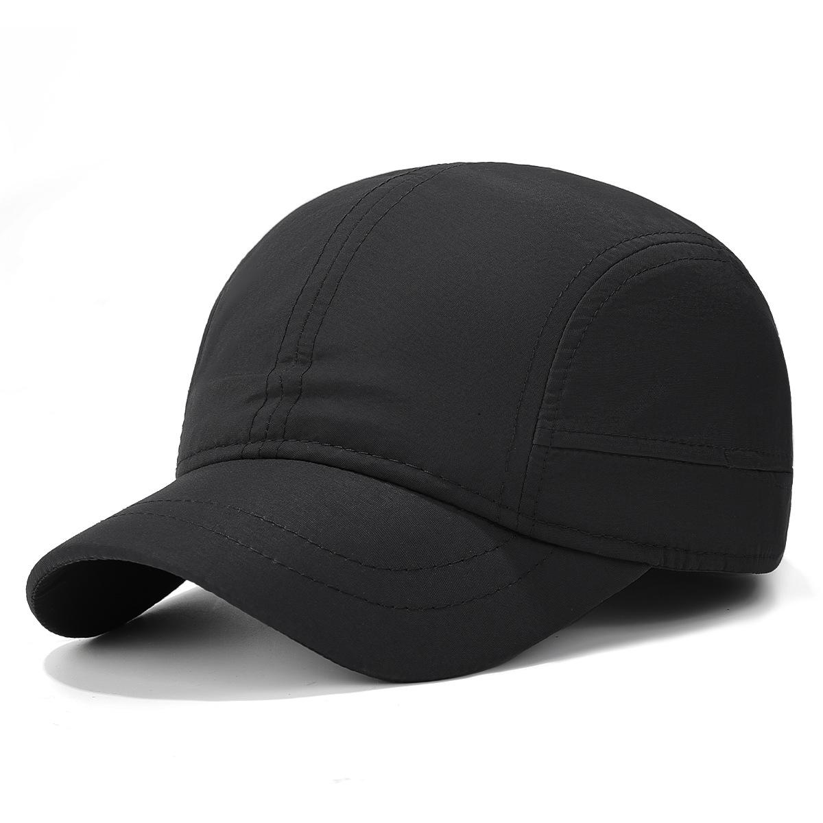

Short-Brimmed Solid Color Baseball Cap Outdoor Quick-drying Golf Fishing Hat Summer Breathable Adjustable Sun Protection Hats Adjustable чёрный