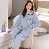 Winter Coral Fleece Padded Pajamas Women'S Three-Layer Thickened Flannel Women'S Loungewear Set
