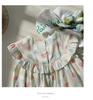 2024 Summer New Children's Clothes Colorful Polka Dot Girl Dress Korean Ruffle Doll Collar Children's Skirt Sweet
