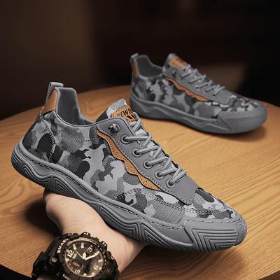 Fashion New Casual Canvas Shoes for Men Summer Breathable Flat Shoes Waterproof Outdoor Wear-resistant Casual Camouflage Shoes