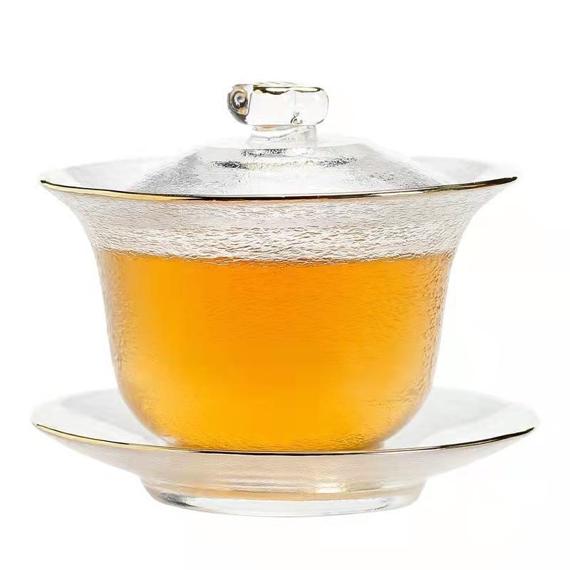 Japonská ručně vyráběná žáruvzdorná skleněná poklička miska gaiwan čajová souprava příslušenství pro čajový obřad gaiwan na cesty gai wan polévková mísa