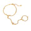 Titanium Steel Heart Zircon Knuckle Ring Bracelet For Women Luxury Jewelry Durable Fashion Gift