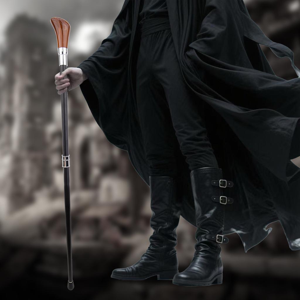 Brauner Gang Silber Gehstock Mode Dekorativer Gehstock Gentleman Elegant Cosplay Stock Krummstab 93cm