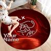 AFC Ajax Custom Name Round Area Rug,Carpet Rug for Living Room Bedroom Sofa Playroom Decor,Non-slip Floor Mat