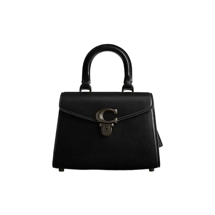 Coach Sammy 21 Solid Color Quilted Turnlock Closure Signature Protect Foot Women Handbags Black CQ762-MWBK Basic Set (Bag+Dust Bag)