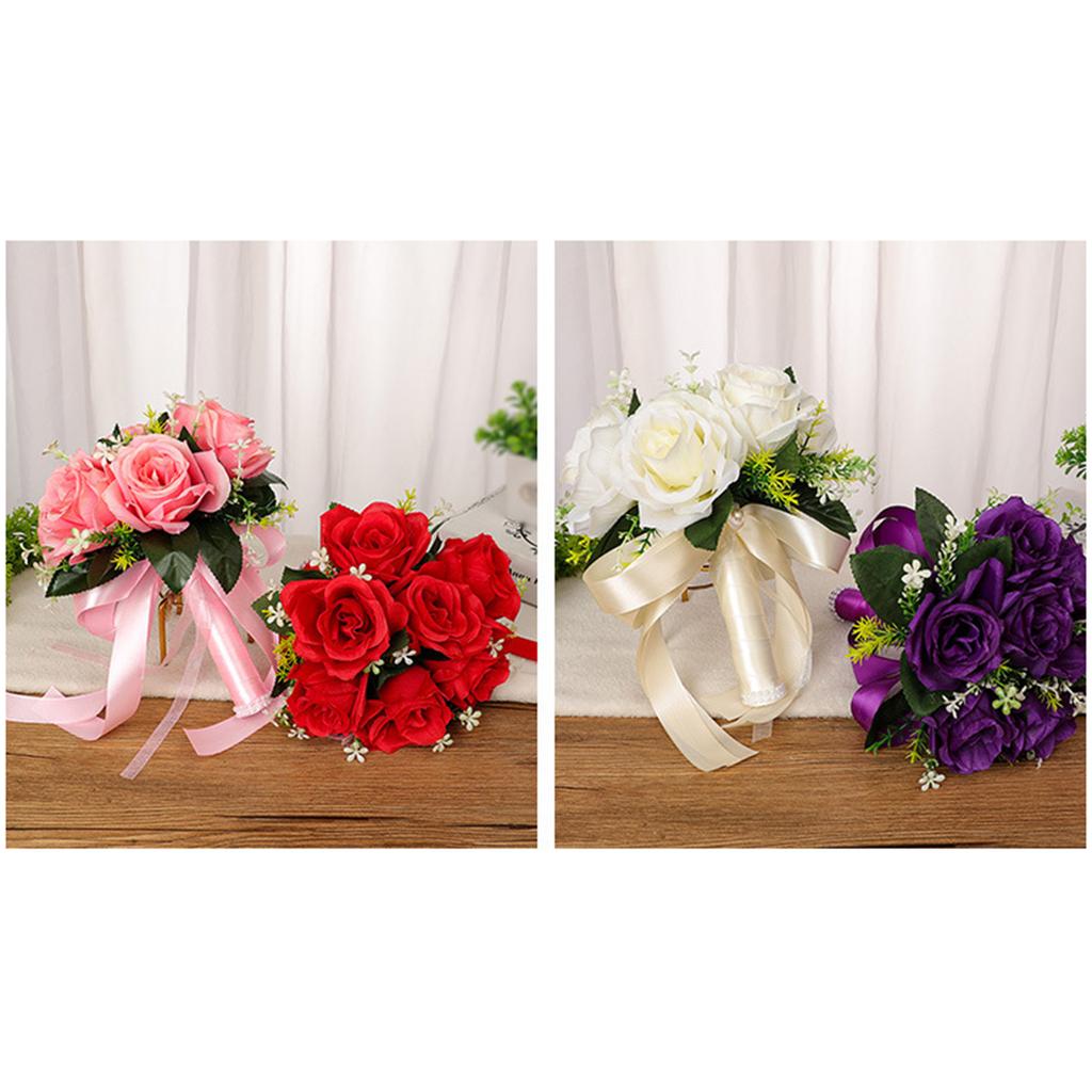 2 Stück Seide Künstlicher Hochzeitsstrauß Schleife Fleckenband Künstliche Hochzeitsblume Größe S