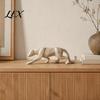 Stable Desk Art Piece 3D Geometric Cheetah Ornament, Durable PLA Modern Minimalist Sculpture, Artistic Animal Figurine Stone Texture Statue, for Home