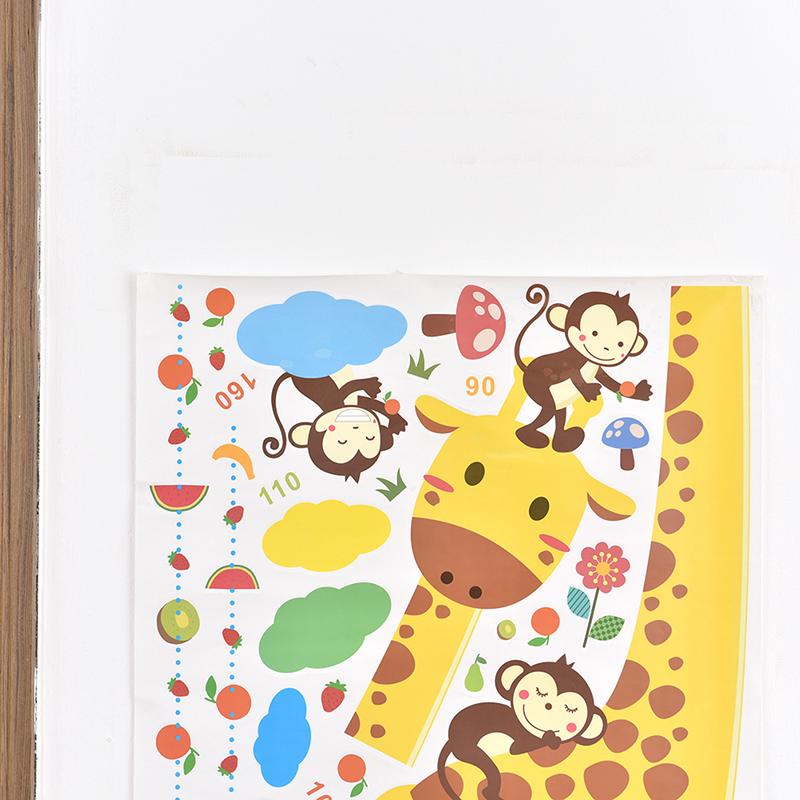 Monkey Giraffe Kids Height Animal Decal Decor Wall Sticker Chart Measure Growth