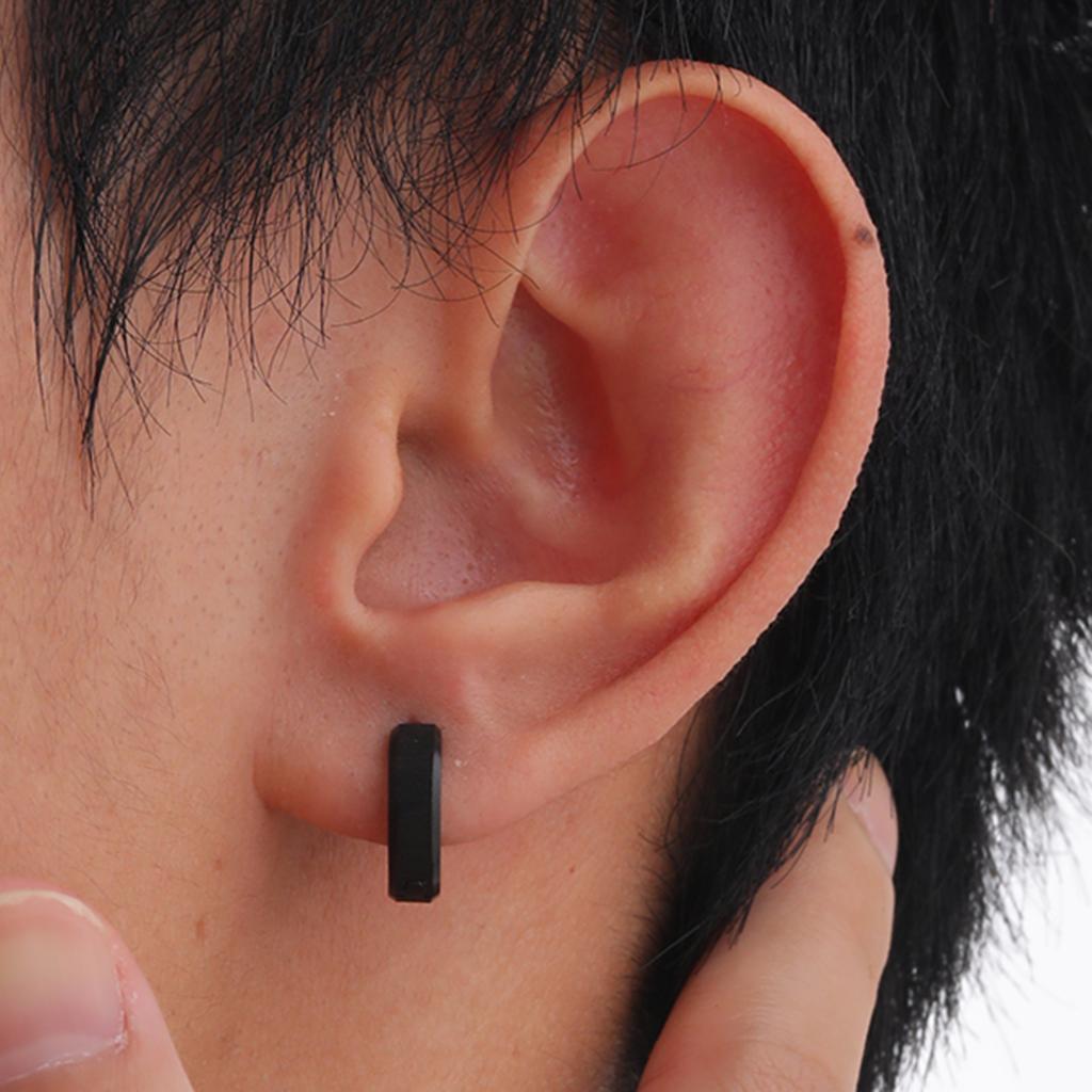 Stainless Steel Jewelry Anti Allergy Hoop Earrings Women Man Simple For Dad  Mom Boyfriend Girlfriend Valentine's Day Gift