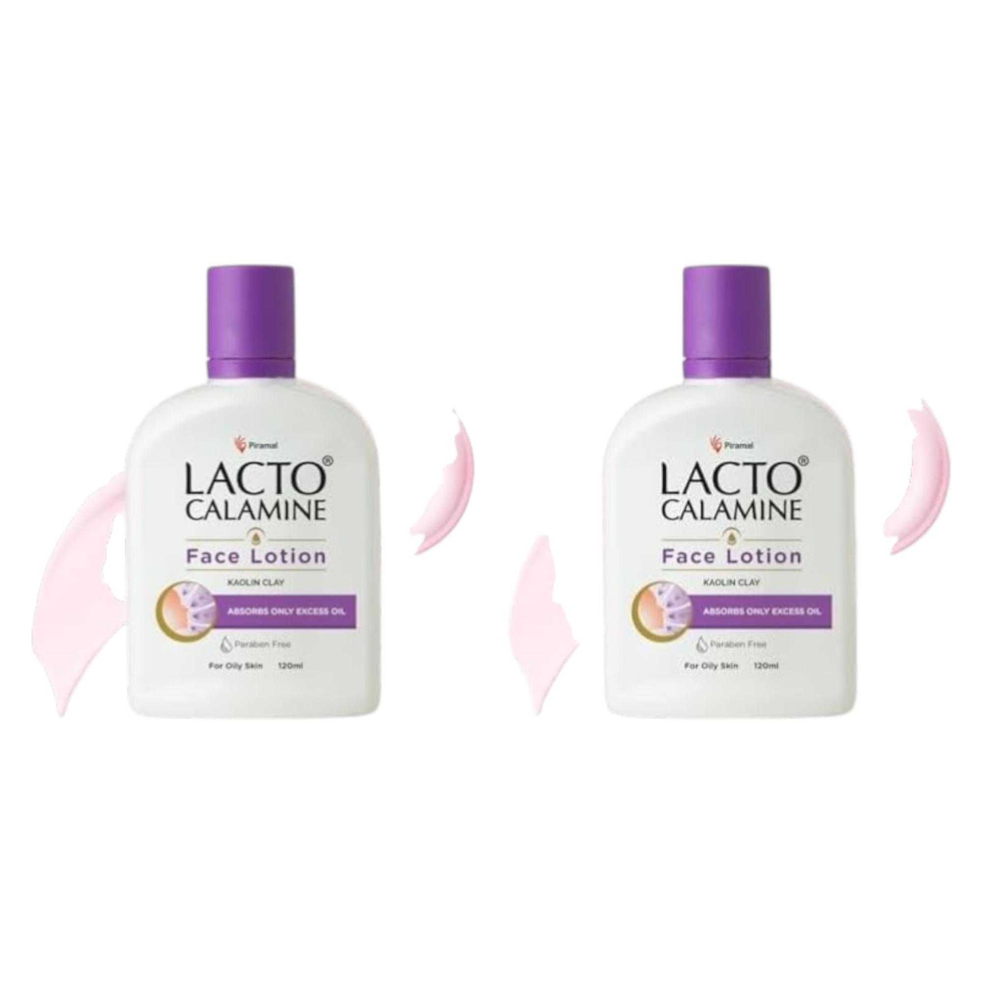 

Lacto Calamine Face Lotion 120 ml Oil Control Daily Moisturizer For Oily Skin Kaolin Clay, Glycerine & Zinc Oxide pack of 2