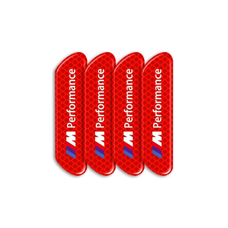 4PCS/set Car Reflective Strips Warning Stickers Car Styling for BMW M Performance M2 M3 M5 320 325 E28 E30 E34 E36 E39 E46 E52
