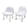 Low Rolling Stool with Wheels Back Support Small Acrylic Short Silent Mini Roller Seat