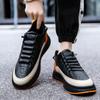 Fashion Men's Vulcanized Shoes Genuine Leather Casual Shoes Luxury Men's Flat Shoes Men's Non-slip Thick-soled Sneakers Tenis De Hombre