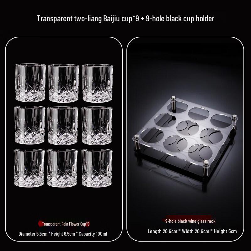 Premium Gold-Accented Crystal Glass Liquor Cups Set