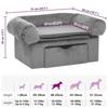 VidaXL Dog Sofa with Drawer Grey 75x50x38 Cm Plush Sofa Animals 171076