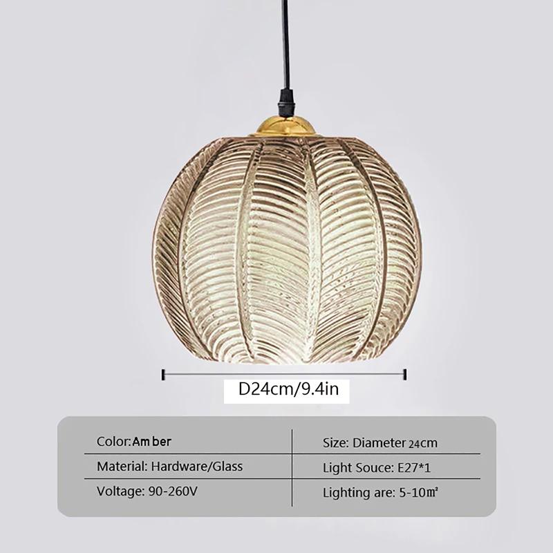 Modern Glass Pendant Light Green Leaf Pattern Ceiling Chandelier For Living Room Dining Room Hotel Indoor Decorative LED Fixture
