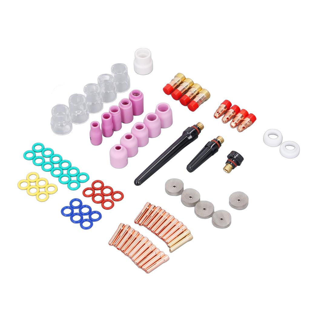 87Pcs Plasma Cutter Consumables Copper Ceramic Plasma Cutting Nozzles Gas Lens Glass Cup Kits for