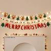 Christmas Party Furry Balls Flag Pendant with LED String Light DIY Handmade for Merry Christmas Holiday Decoration Xmas Pendant