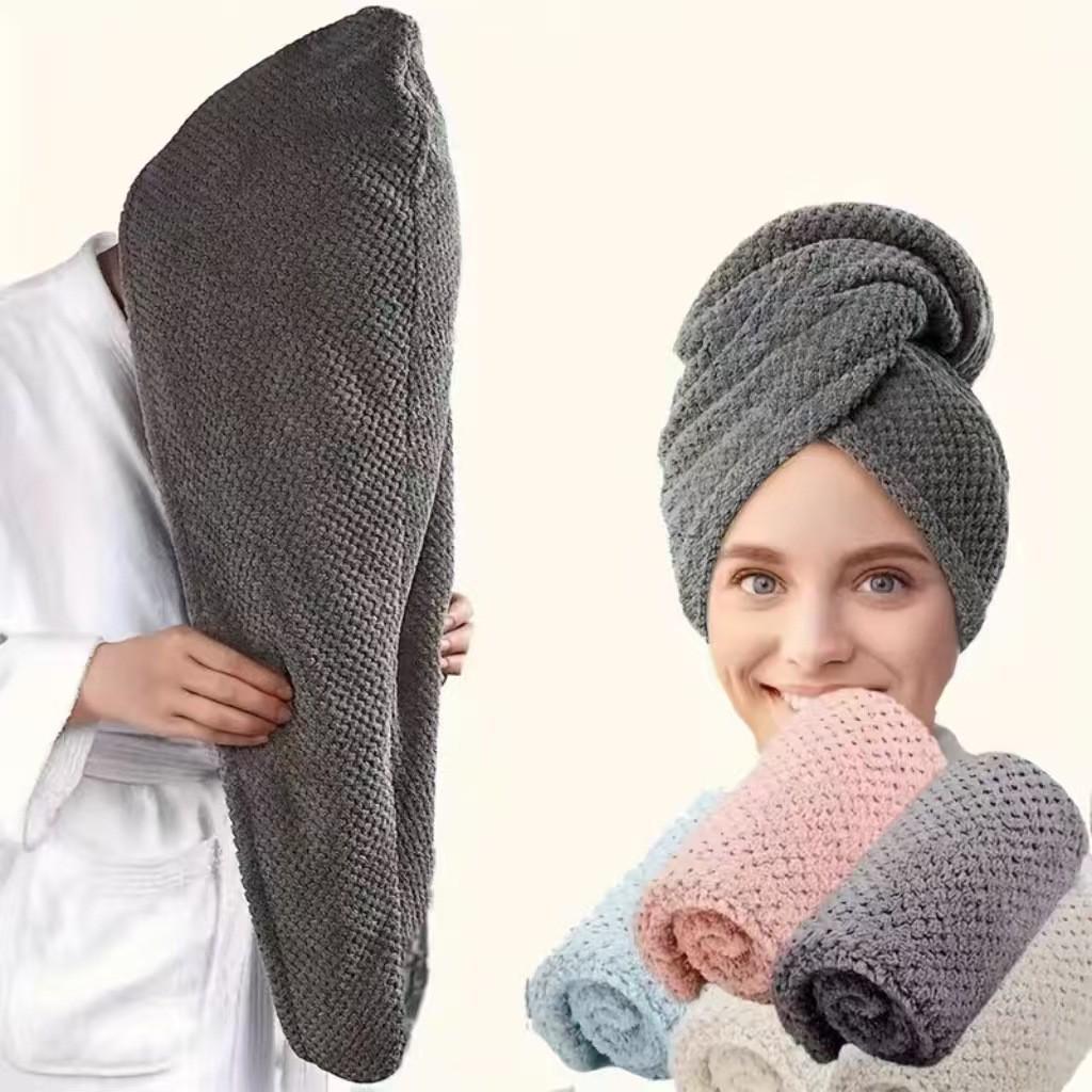 Coral Fleece Quick-Drying Hair Towel Hat - Women's Thick, Super Absorbent, No Shedding, Fast Drying Shower Cap.