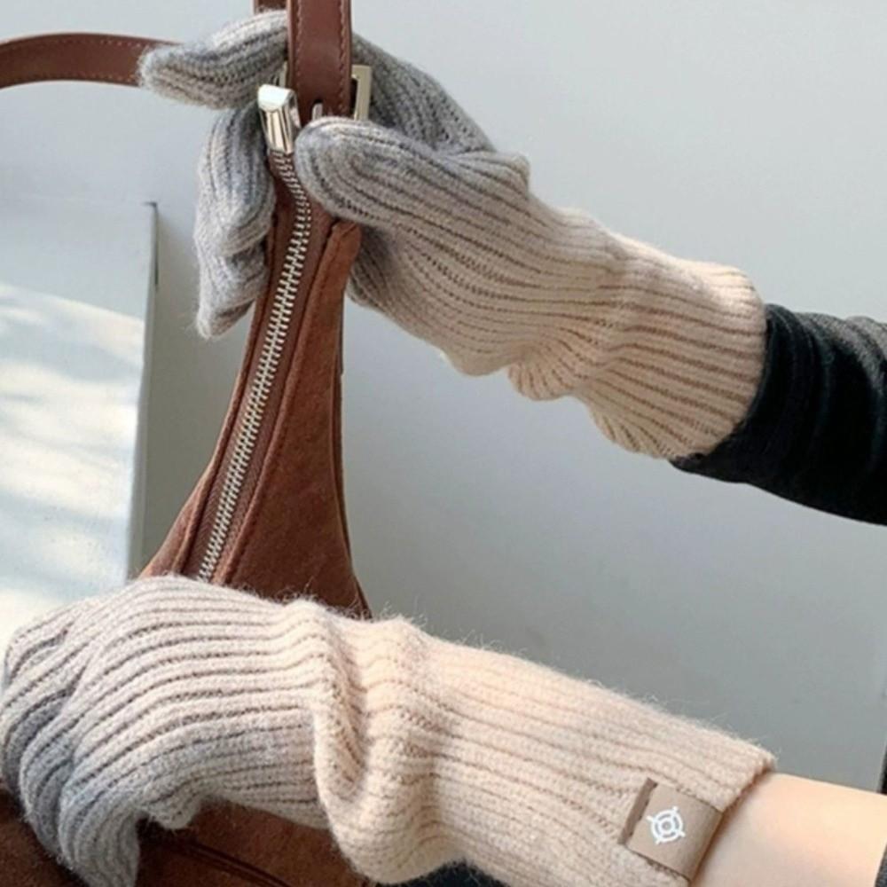 Thick Winter Gloves Fingertip Openings All Finger Gloves New Knit Gloves For Women Men