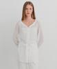 ITOV SEOUL Shirred Belted Blouse White