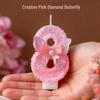 Shein Pink Diamond Butterfly Number Birthday Candles 0-9 Cake Decorations