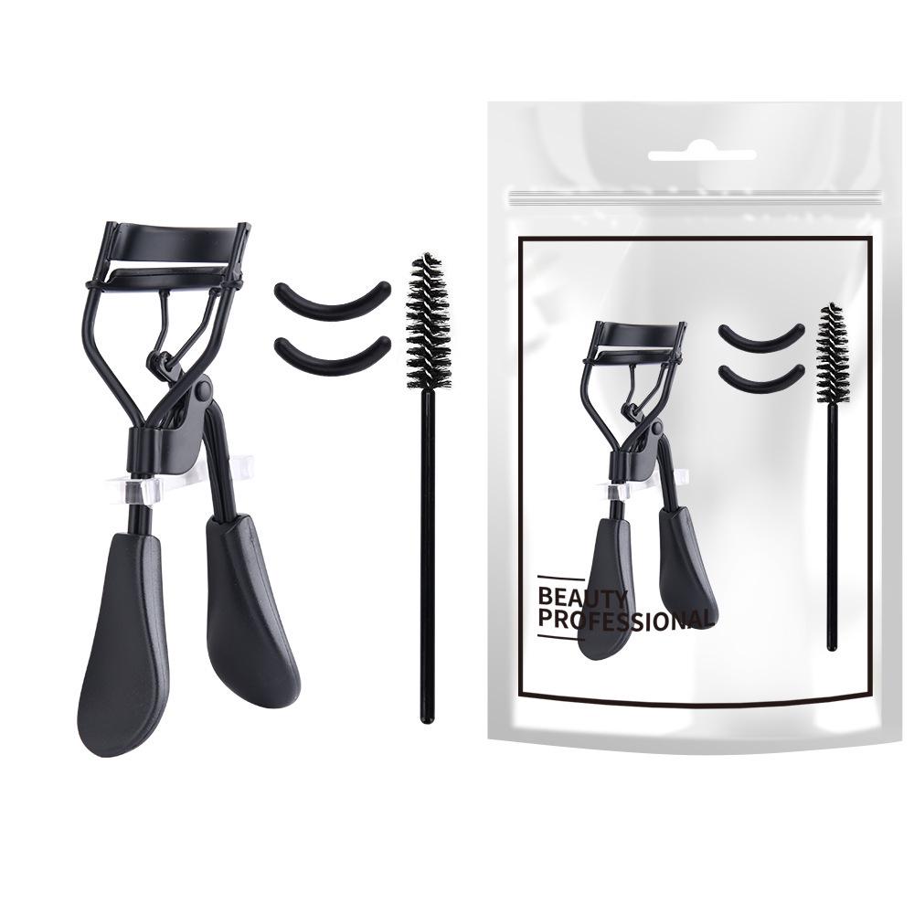 Wide-Angle Eyelash Curler Set with Duckbill Handle & Steel Comb