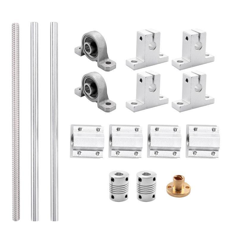 

AEE2-15Pcs 200Mm Optical Axis Guide Bearing Housings Aluminum Rail Shaft Lead Screw Rod Slide Bushing Shaft Coupling Cnc Parts серебряный